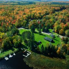 Aerial view of the Boulder Lodge grounds