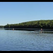 Rowing shells on Ghost Lake